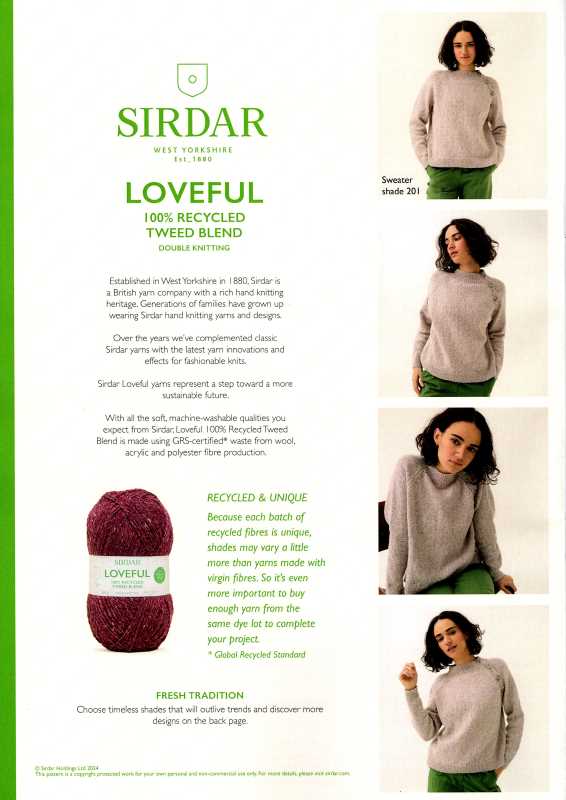 Knitting Pattern - Sirdar 10781 - Loveful DK - Ladies Sweater